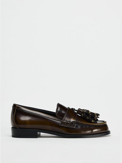 Zara Loafers with studded tassels at Collagerie