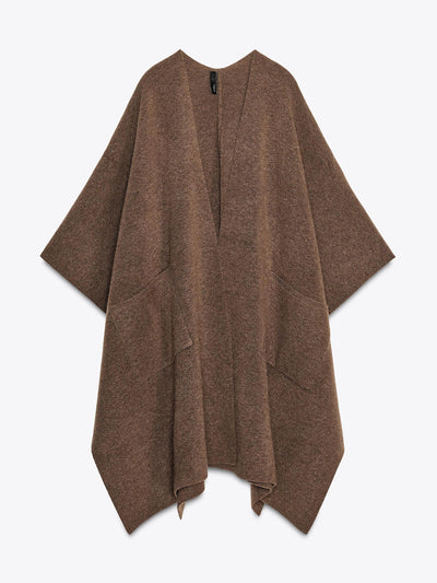Zara Long knit cape at Collagerie