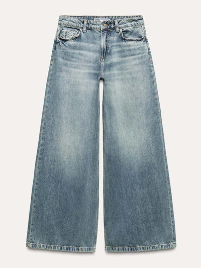 Zara Z1975 low-rise palazzo jeans at Collagerie