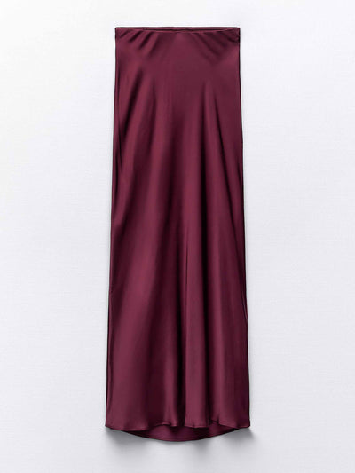 Zara Long satin skirt at Collagerie