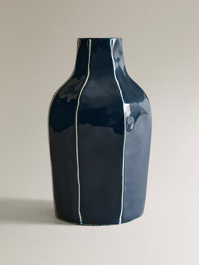 Zara Home Metal vase with irregular stripes at Collagerie