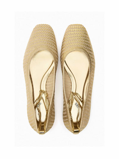 Zara Gold crochet ballet flats at Collagerie