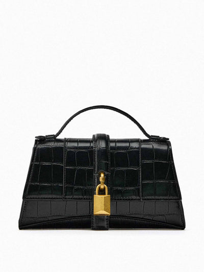 Zara Mock croc black city bag at Collagerie