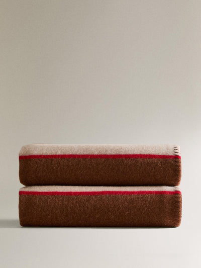 Zara Home Multicoloured striped wool and cashmere throw at Collagerie