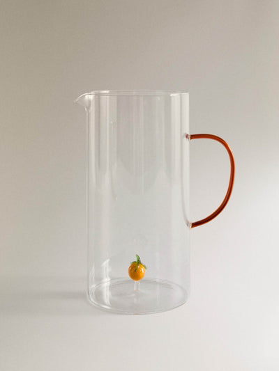 Zara Home Orange glass jug with handle at Collagerie