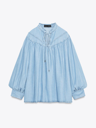 Zara Oversize flowing denim shirt at Collagerie