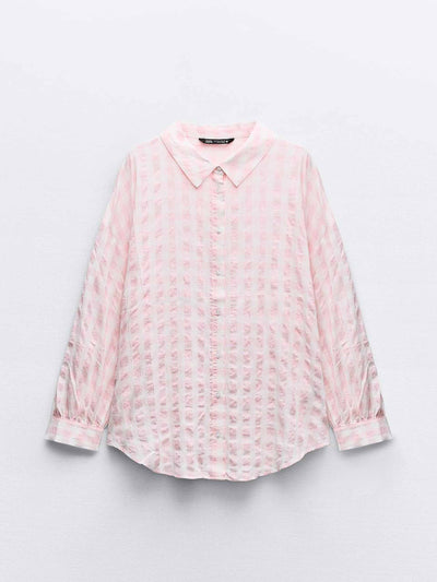 Zara Oversize gingham shirt at Collagerie