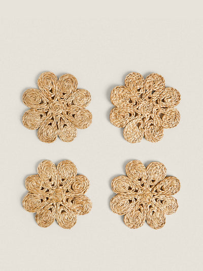 Zara Home Floral esparto coasters (set of 4) at Collagerie