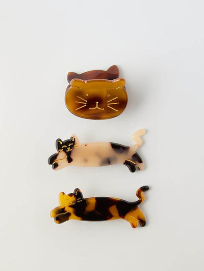 Zara Cat kitten hair clips (set of 3) at Collagerie