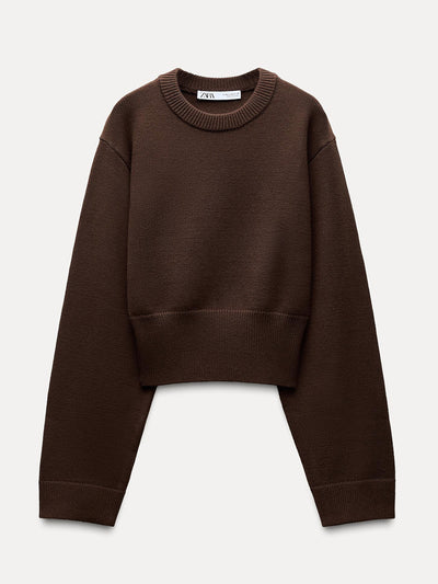 Zara Plain knit sweater with wide sleeves at Collagerie