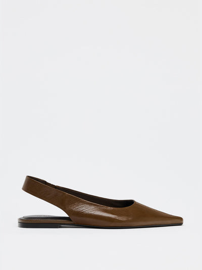Zara Pointed leather slingback pumps at Collagerie