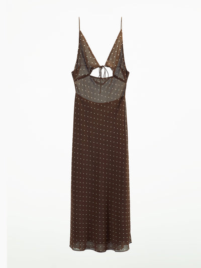 Zara Brown polka-dot cut-out dress at Collagerie