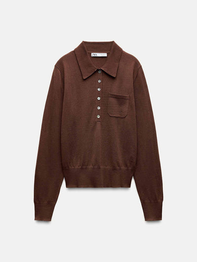 Zara Basic wool polo shirt at Collagerie