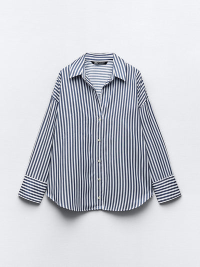 Zara Striped poplin shirt at Collagerie