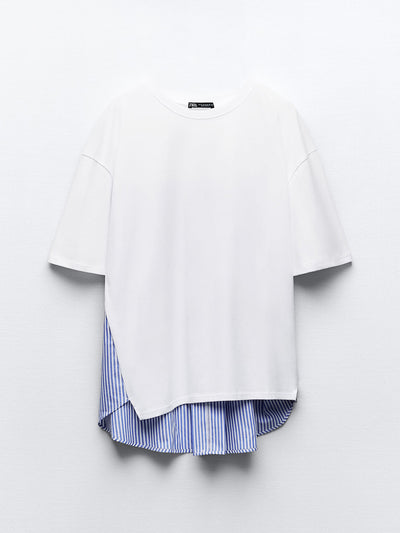Zara White poplin t-shirt at Collagerie