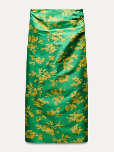 Zara Limited edition printed midi skirt at Collagerie