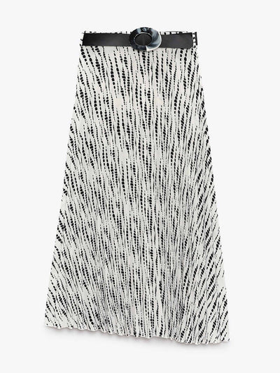 Zara Printed skirt with belt at Collagerie