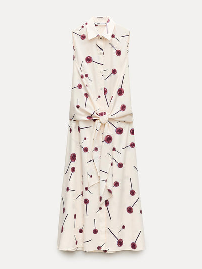 Zara ZW Collection printed poplin shirt dress at Collagerie