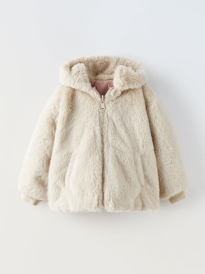 Zara Reversible faux fur jacket at Collagerie