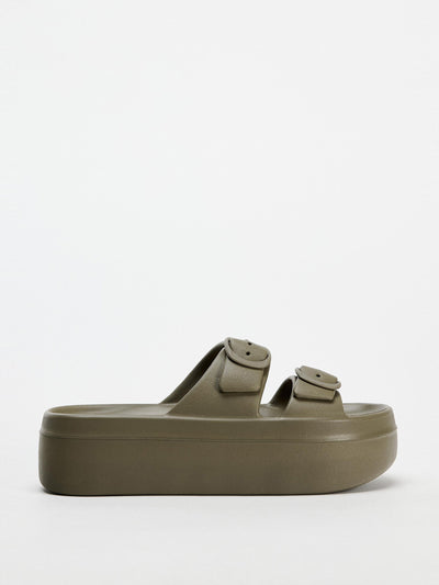 Zara Rubberised sporty strappy sandals at Collagerie