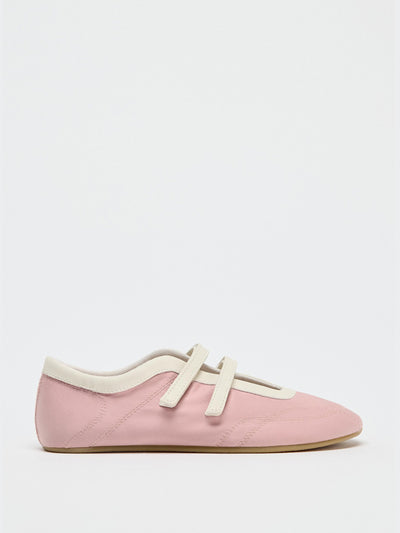 Zara Satin effect topstitched ballerinas at Collagerie