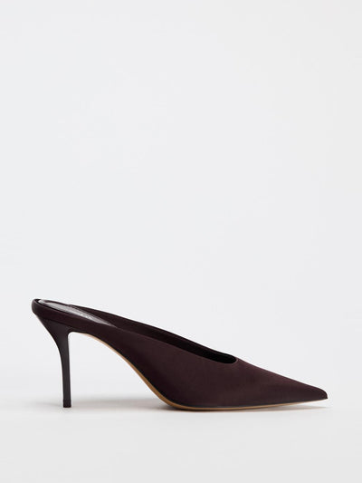 Zara Satin high-heel mules at Collagerie