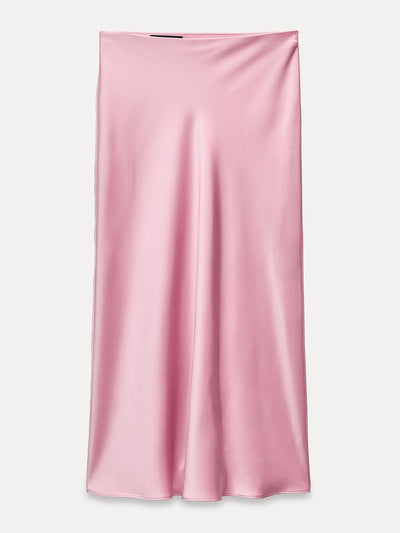 Zara Satin midi skirt at Collagerie