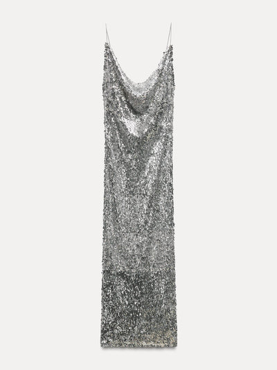 Zara Sequinned midi dress at Collagerie