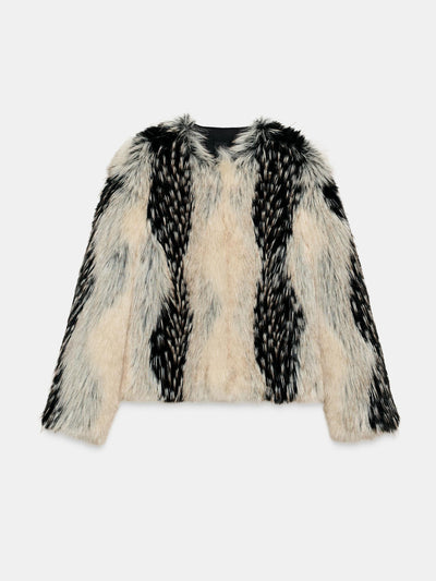 Zara Short faux fur coat zw collection at Collagerie