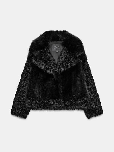 Zara Short faux fur coat zw collection at Collagerie