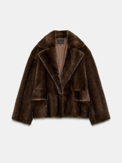 Zara Short faux fur coat at Collagerie