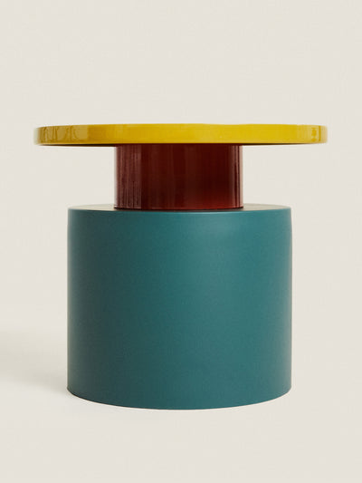 Zara Home Round glossy matt side table at Collagerie