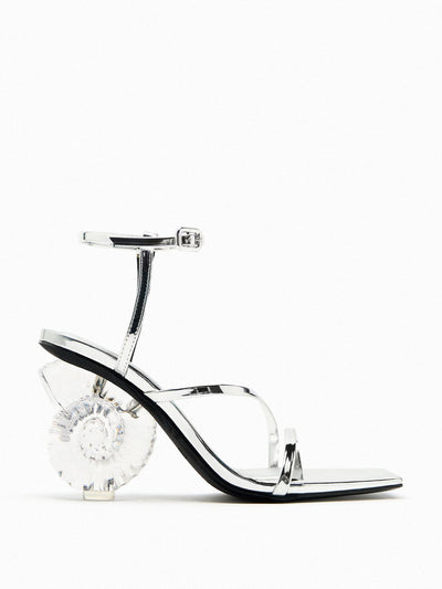 Zara Silver metallic sandal at Collagerie