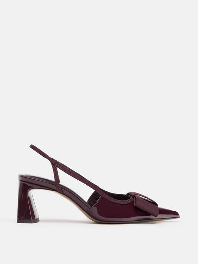 Zara Slingback heeled shoes with bow at Collagerie