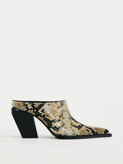 Zara Animal print block heel clogs at Collagerie