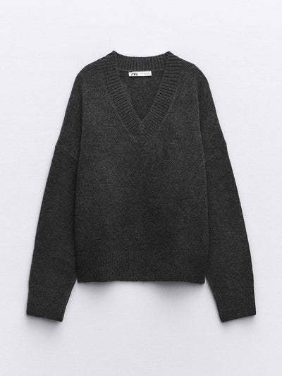 Zara Soft knit grey sweater at Collagerie