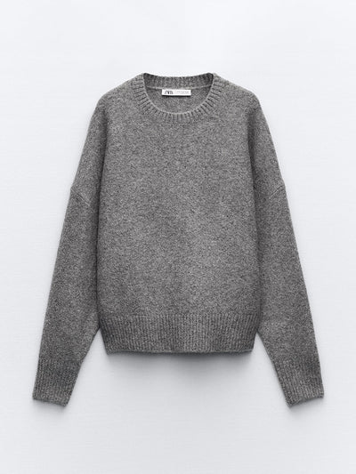 Zara Soft grey knit sweater at Collagerie