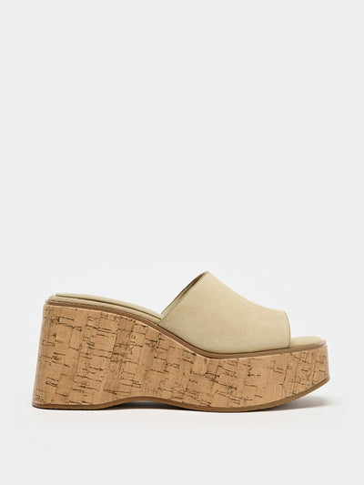 Zara Split suede platform wedges at Collagerie