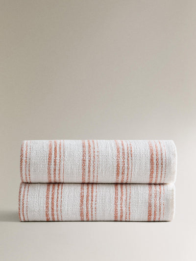 Zara Home Striped cotton blanket at Collagerie