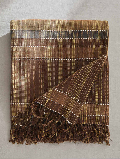 Zara Home Striped cotton throw with fringing at Collagerie