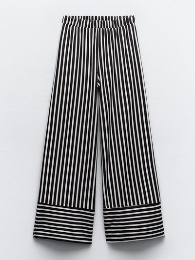 Zara Striped palazzo trousers at Collagerie