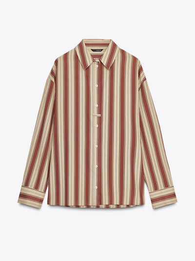 Zara Striped shirt with back tab at Collagerie