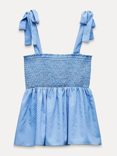 Zara Striped strappy top with bows at Collagerie