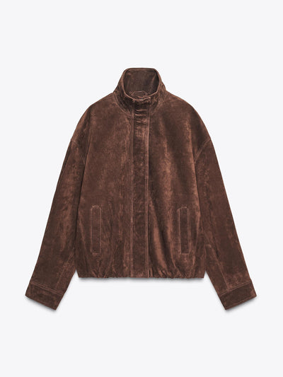 Zara Suede leather jacket at Collagerie