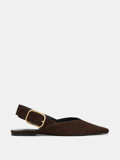 Zara Suede slingback shoes at Collagerie