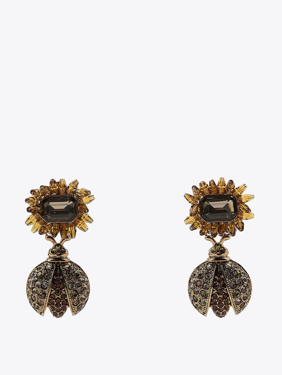 Zara Sunflower bee rhinestone earrings at Collagerie