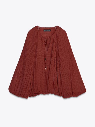 Zara Tassel pleated blouse at Collagerie