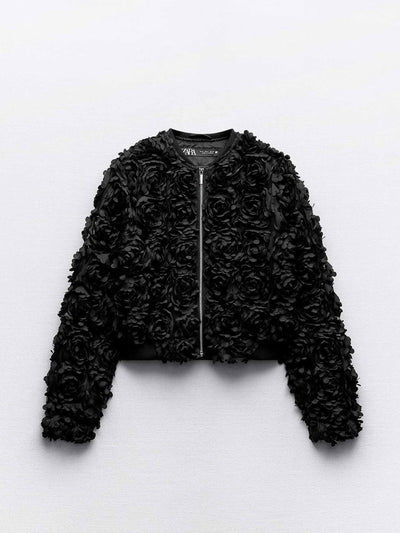 Zara Textured fabric jacket at Collagerie