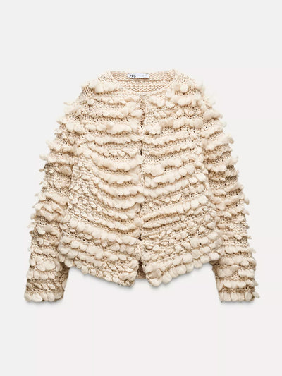 Zara Textured knit cardigan at Collagerie