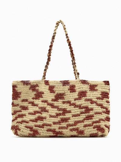 Zara Beige and brown tie-dye tote bag at Collagerie